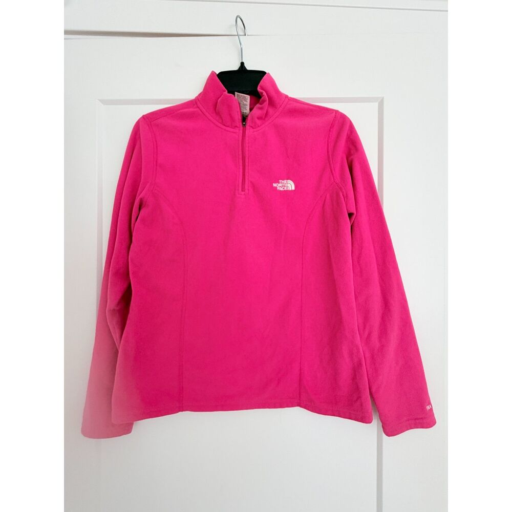 The North Face TKA 100 Fleece Pullover Women M Hot Pink Quarter Zip